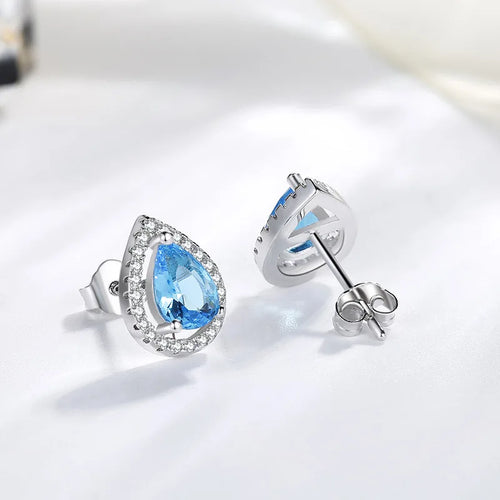 925 Silver Blue Earring