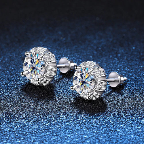 2ct Moissanite Earring s925 Sterling Sliver Plated